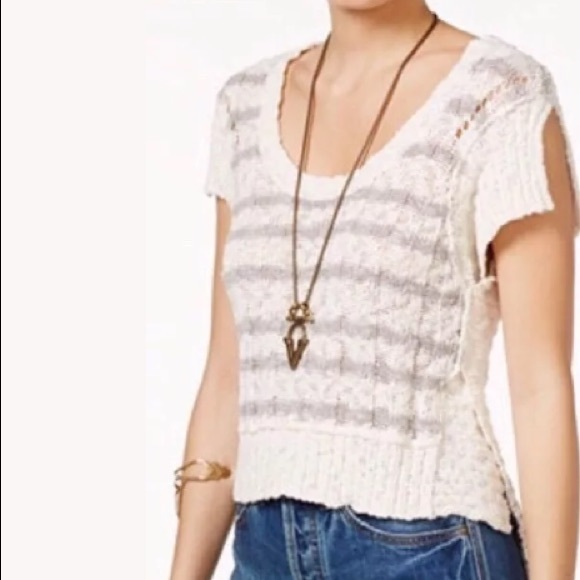 Free People Stripe Knit Sweater Tee - Picture 2 of 7